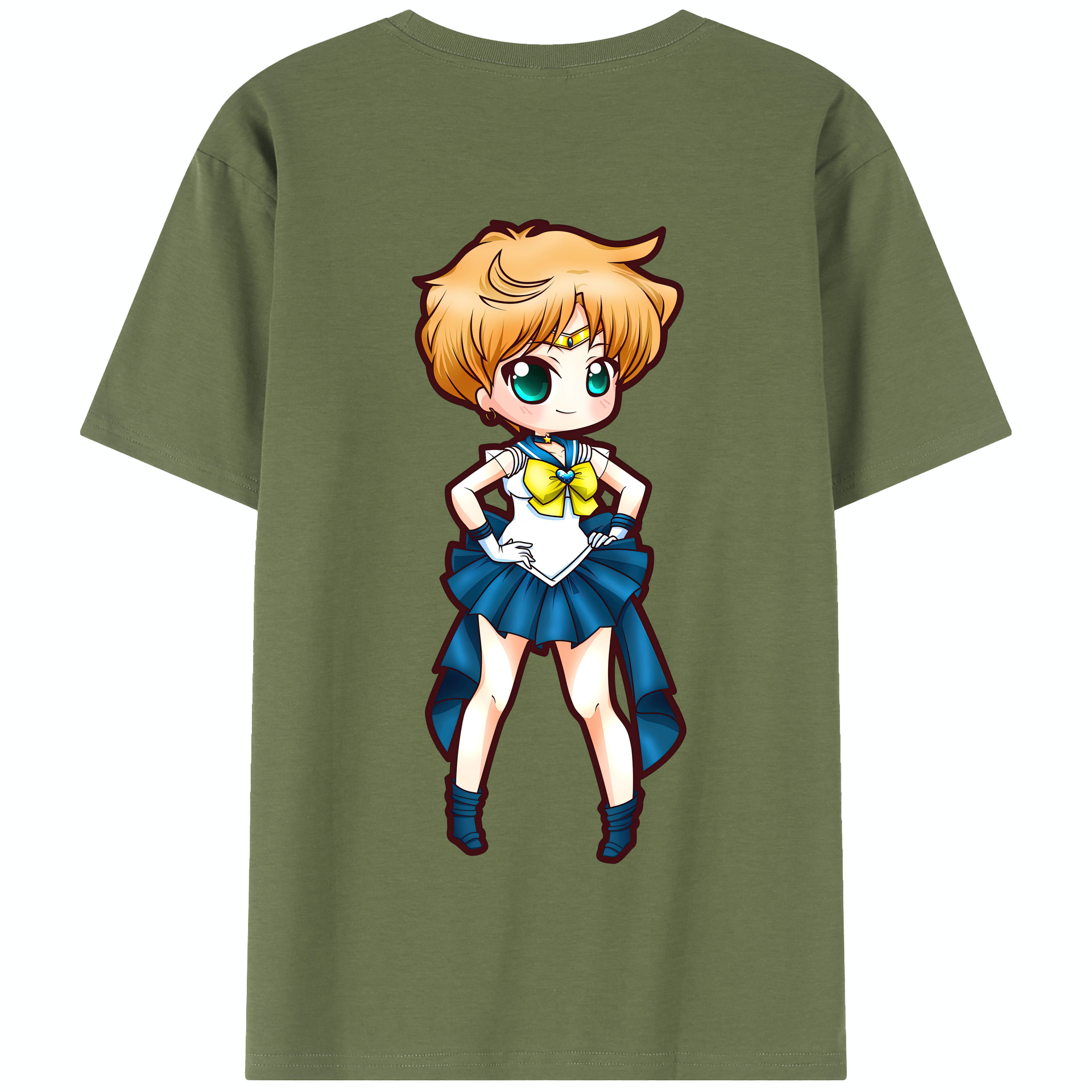 （画像用） 美少女戦士セーラームーン 天王はるか Sailor Moon Tenoh Haruka 綿100％半袖Tシャツ（背面プリント）